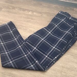 Men's Navy Plaid Pants UK style sz30 new Tarton check black trouser jeanss